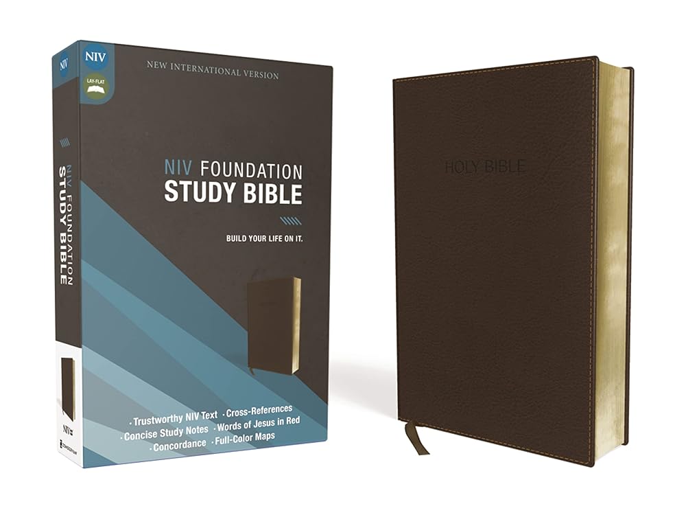 NIV, Foundation Study Bible, Leathersoft, Brown, Red Letter cover image