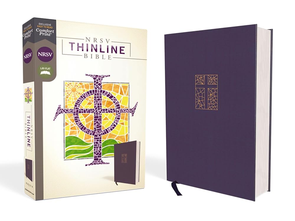 NRSV, Thinline Bible, Cloth over Board, Navy, Comfort Print cover image