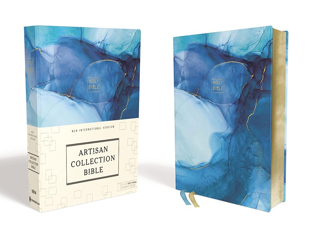 NIV, Artisan Collection Bible, Cloth over Board, Blue, Art Gilded Edges, Red Letter, Comfort Print cover image
