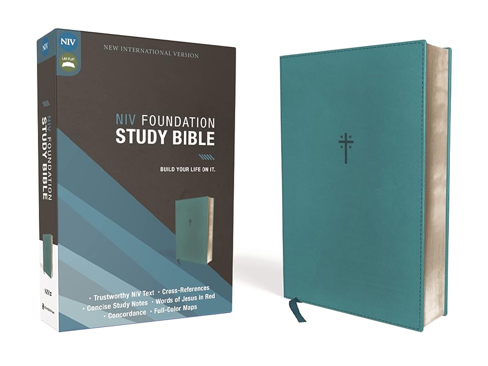 NIV, Foundation Study Bible, Leathersoft, Teal, Red Letter cover image
