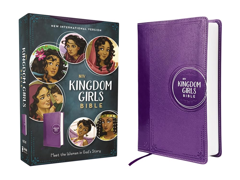 NIV, Kingdom Girls Bible, Full Color, Leathersoft, Purple, Comfort Print: Meet the Women in God's Story (Best Gift for Girls Ages 8-12 to Build Faith, Strength, and Character) cover image