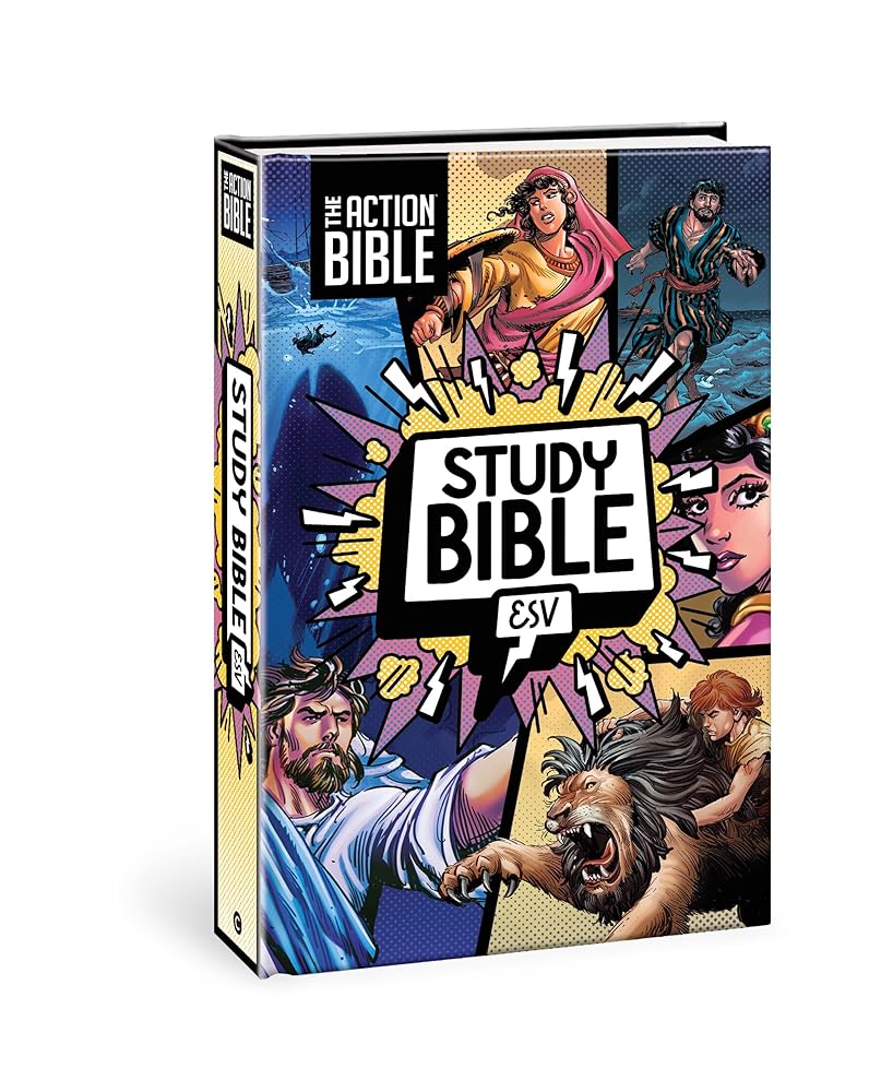 The Action Bible Study Bible ESV, Hardcover, Full Color (Action Bible Series) cover image