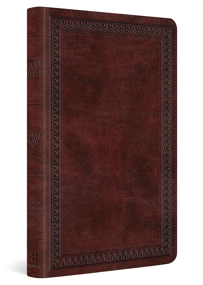 ESV Thinline Bible, Red Letter (TruTone, Mahogany, Border Design): Holy Bible, English Standard Version cover image