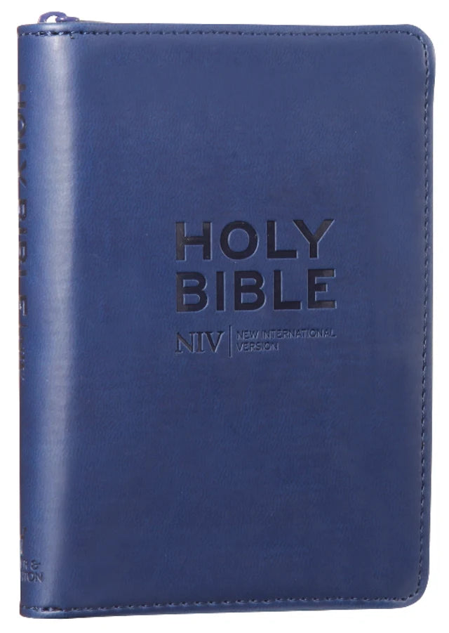 NIV Tiny Navy Soft-Tone Bible with Zip