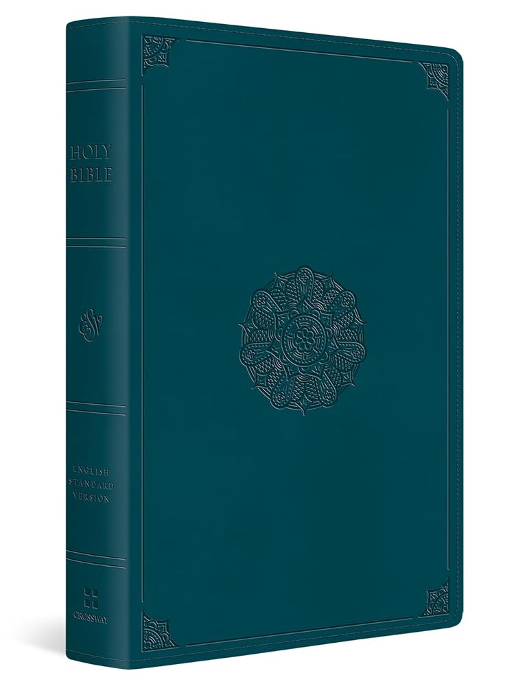 ESV Giant Print Thinline Bible, Red Letter (TruTone, Deep Teal, Emblem Design): Holy Bible, English Standard Version cover image