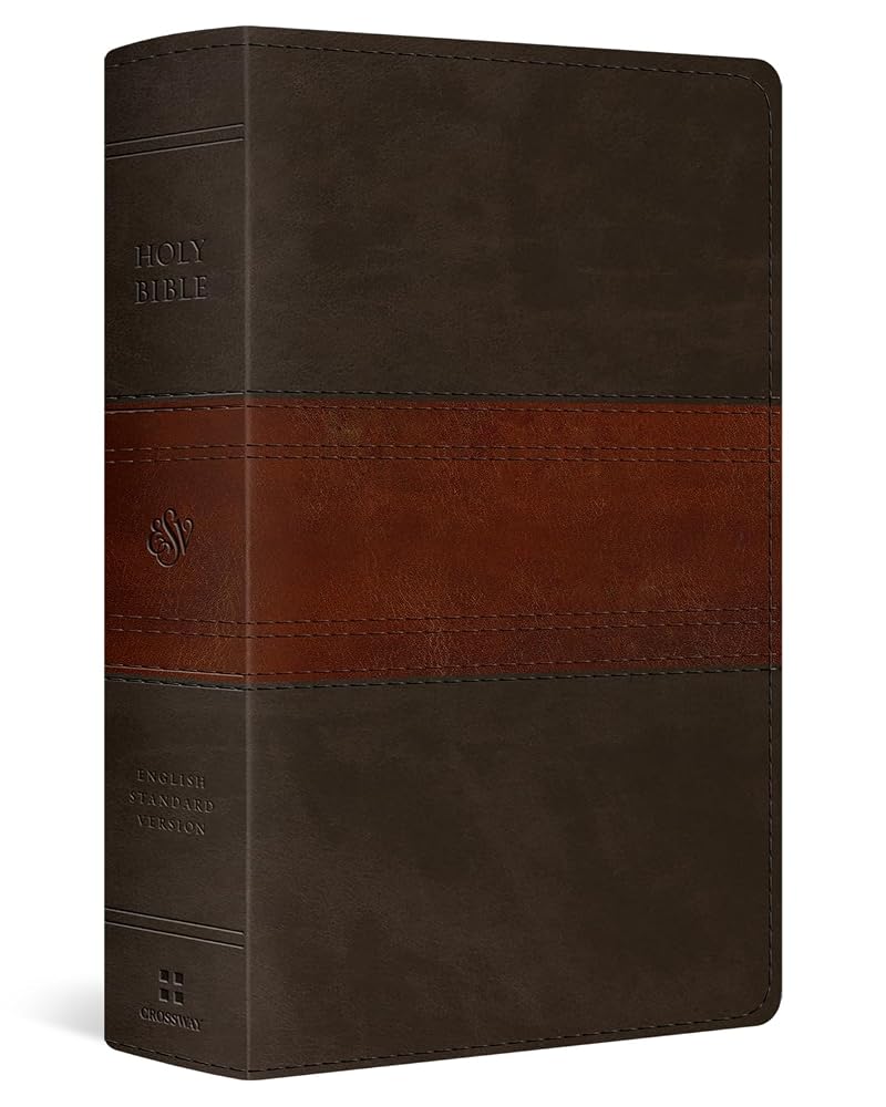ESV Large Print Personal Size Bible, Red Letter (TruTone, Forest/Tan, Trail Design): Holy Bible, English Standard Version cover image