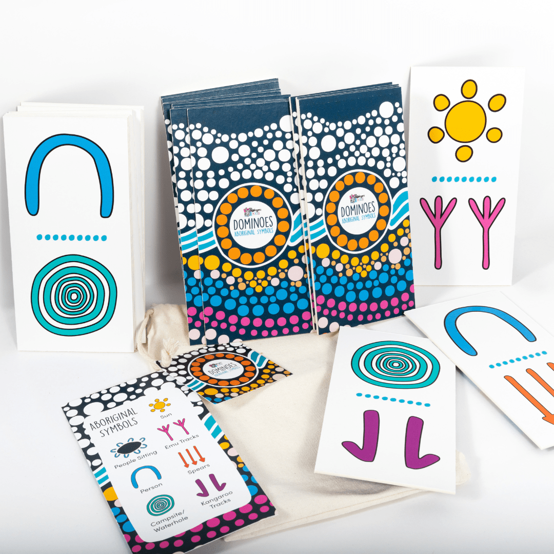 Aboriginal Symbols Dominoes - fndom - Game - Wingaru - The Little Lost Bookshop