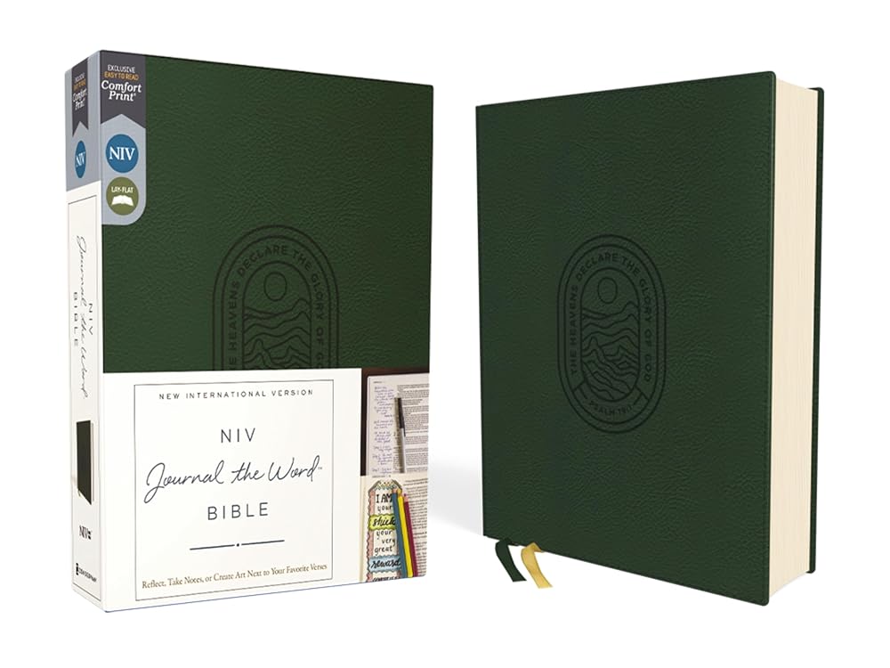 NIV, Journal the Word Bible (Perfect for Note - Taking), Leathersoft, Green, Red Letter, Comfort Print: Reflect, Take Notes, or Create Art Next to Your Favorite Verses - 9780310463245 - Zondervan - Zondervan - The Little Lost Bookshop