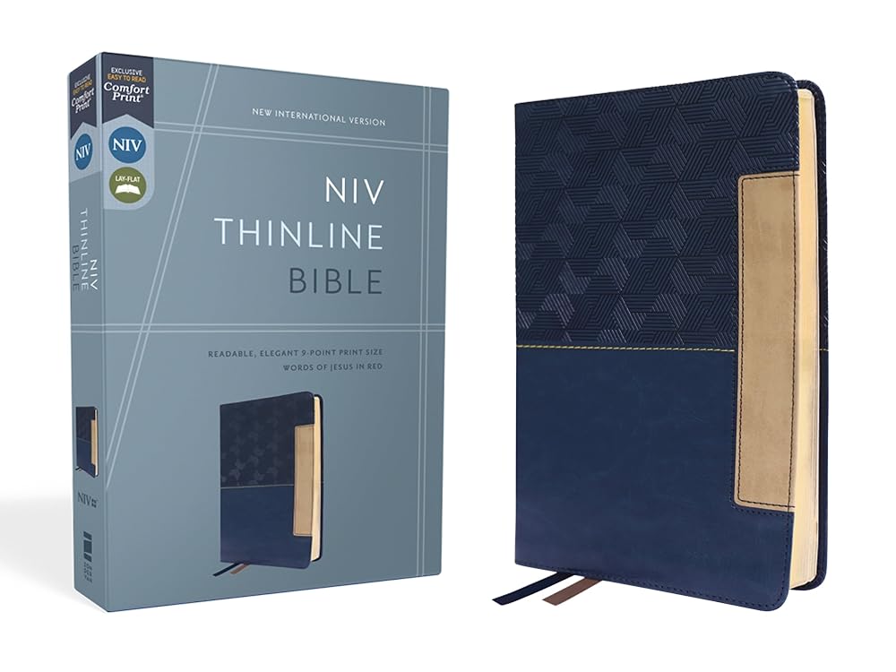 NIV, Thinline Bible, Leathersoft, Blue, Red Letter, Comfort Print - 9780310462064 - Zondervan - Zondervan - The Little Lost Bookshop