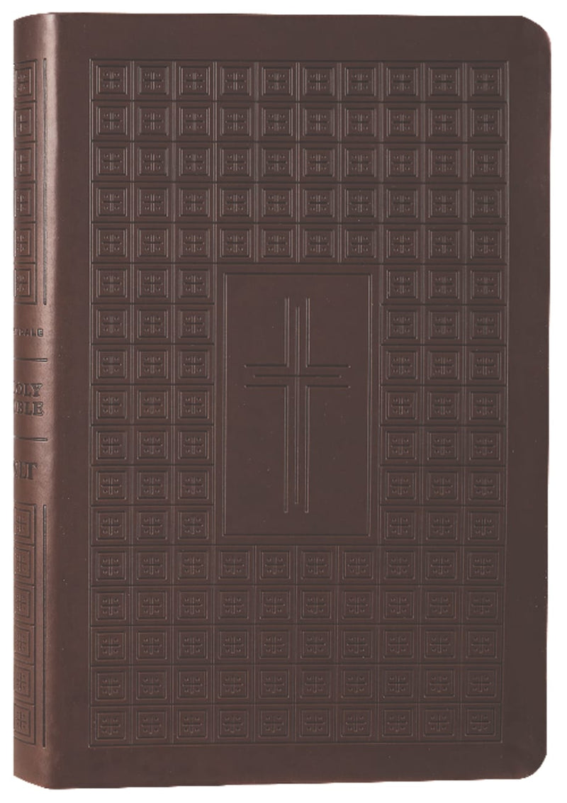 NLT Premium Value Thinline Bible Filament Enhanced Edition (Dark Brown Cross)