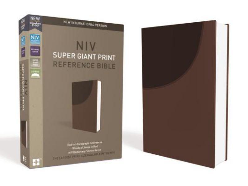 NIV Bible Super Giant Print, Imitation Leather, Brown, Red Letter Edition