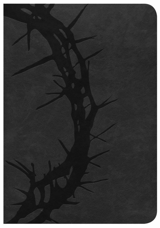 CSB Large Print Compact Reference Bible, Charcoal LeatherTouch