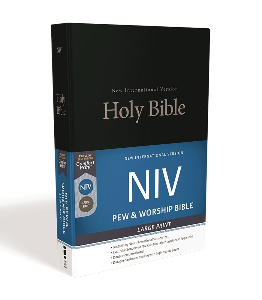 NIV, Church Bible (Pew Bible), Large Print, Hardcover, Black, Comfort Print cover image