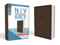 NIV, Value Thinline Bible, Large Print, Leathersoft, Brown, Comfort Print cover image