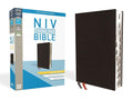 NIV, Thinline Bible, Giant Print, Bonded Leather, Black, Red Letter, Thumb Indexed, Comfort Print cover image