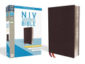 NIV, Thinline Bible, Giant Print, Bonded Leather, Burgundy, Red Letter, Thumb Indexed, Comfort Print cover image