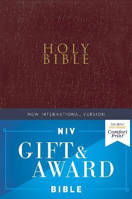 NIV, Gift and Award Bible, Leather-Look, Burgundy, Red Letter, Comfort Print