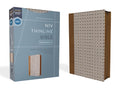 NIV, Thinline Bible, Compact, Leathersoft, Brown/White, Zippered, Red Letter, Comfort Print cover image