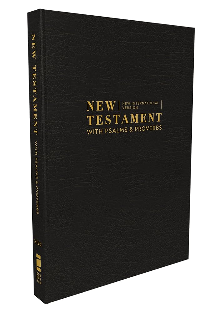 NIV, New Testament with Psalms and Proverbs, Pocket-Sized, Paperback, Black, Comfort Print cover image