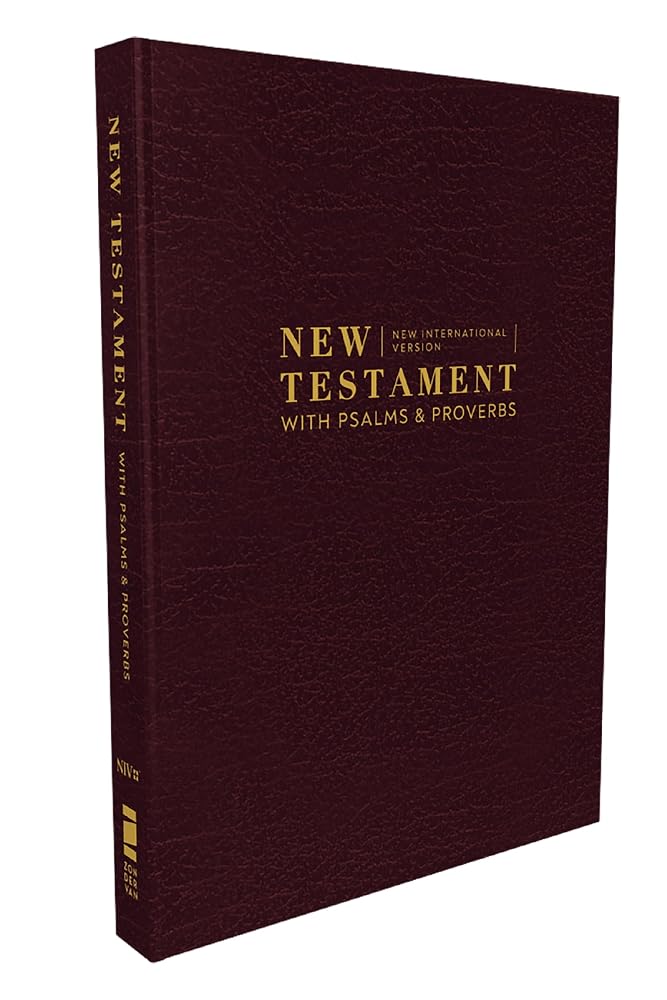 NIV, New Testament with Psalms and Proverbs, Pocket-Sized, Paperback, Burgundy, Comfort Print cover image
