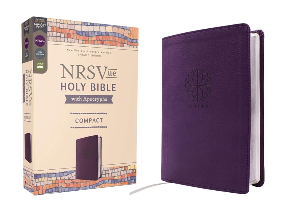 NRSVue, Holy Bible with Apocrypha, Compact, Leathersoft, Purple, Comfort Print cover image
