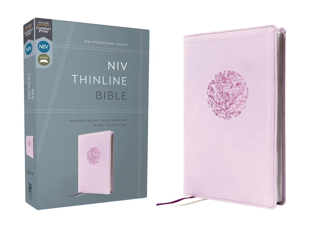 NIV, Thinline Bible, Leathersoft, Purple, Red Letter, Comfort Print cover image