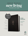NLT Wide Margin Bible, Filament Enabled (Hardcover LeatherLike, Black Cross, Red Letter) cover image