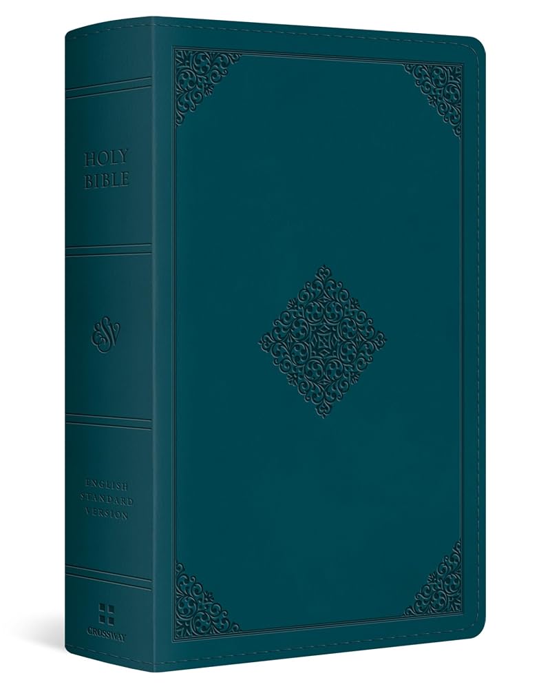 ESV Large Print Personal Size Bible, Red Letter (TruTone, Deep Teal, Ornament Design): Holy Bible, English Standard Version cover image
