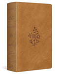 ESV Large Print Personal Size Bible, Red Letter (TruTone, Nubuck Caramel, Wildflower Design): Holy Bible, English Standard Version cover image