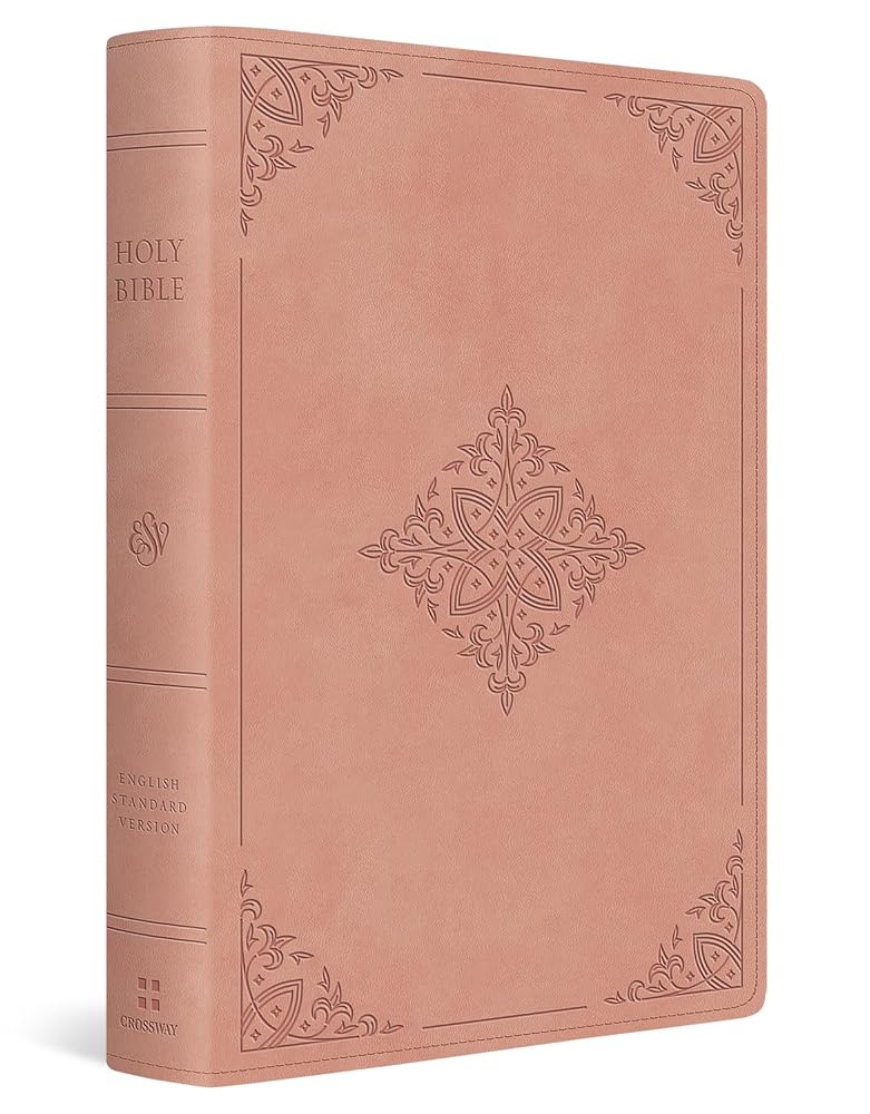 ESV Large Print Value Personal Size Bible (TruTone, Pink, Fleur-de-lis Design): Holy Bible, English Standard Version cover image
