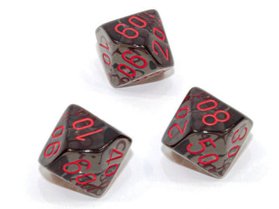 Chessex D7 Translucent Smoke/red Dice Block (7dice) - 601982009991 - Dice - Chessex - The Little Lost Bookshop