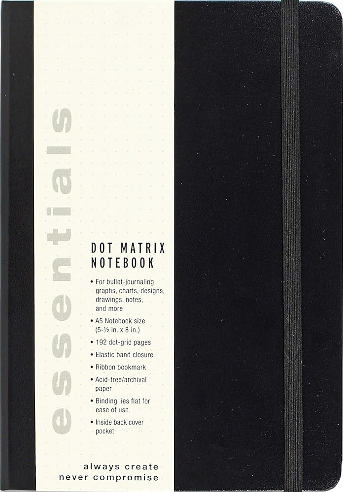 Essentials Dot Matrix Notebook, A5 size - 9781441323712 - Peter Pauper Press - Peter Pauper Press - The Little Lost Bookshop