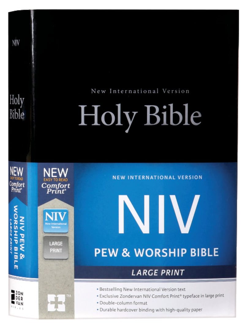 NIV, Pew And Worship Bible, Large Print [Black] - Black Letter