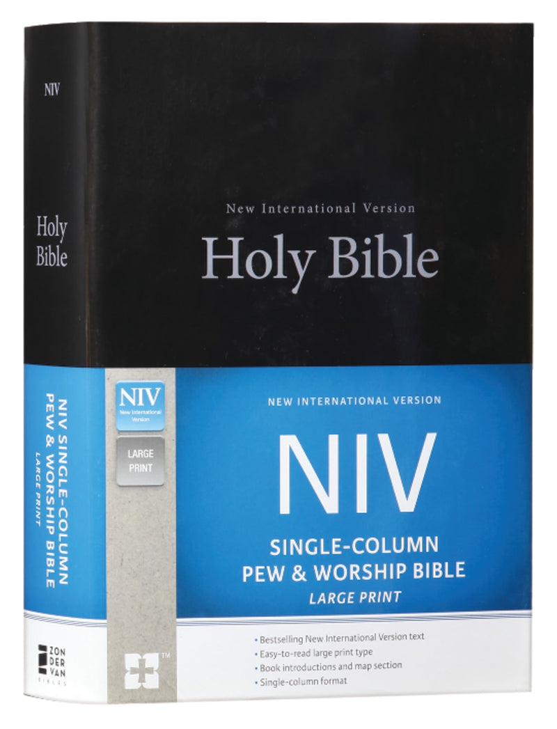NIV, Single-Column Pew And Worship Bible, Large Print [Black]