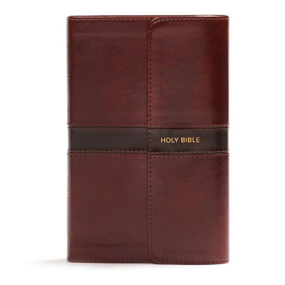 CSB Personal Size Bible, Saddle Brown LeatherTouch with Magnetic Flap