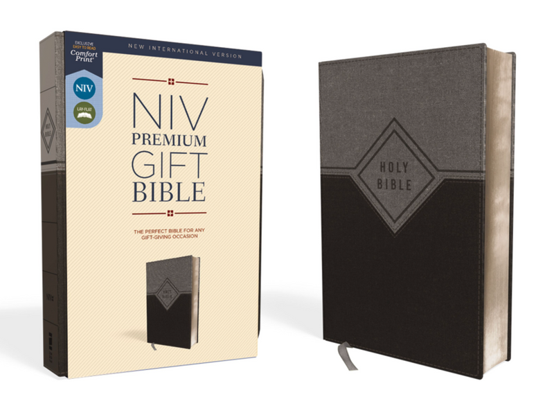 NIV Premium Gift Bible Black/Gray, Red Letter Edition