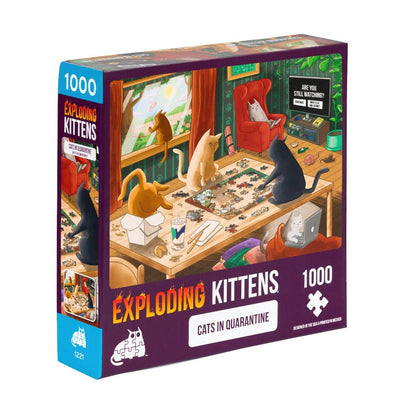 Cats in Quarantine - Exploding Kittens (1000 pc) - 810083042442 - Board Games - The Little Lost Bookshop