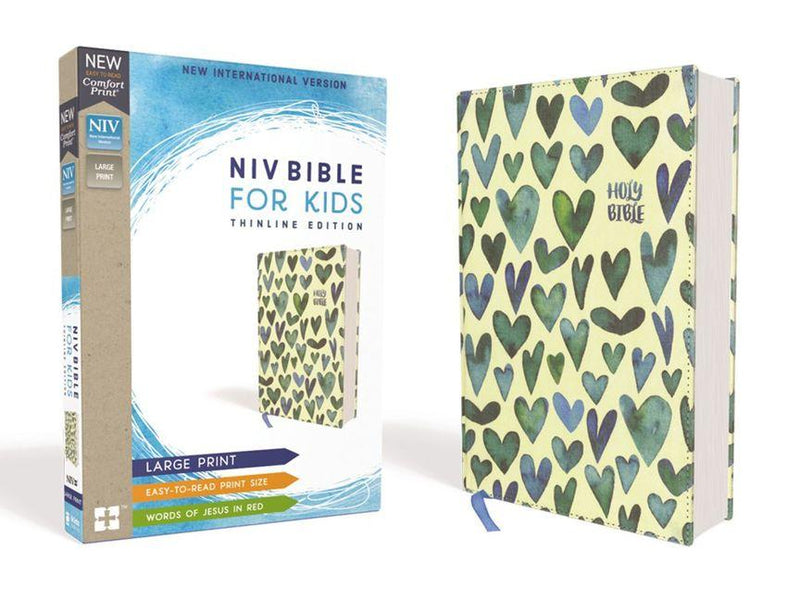 NIV Bible For Kids Thinline Red Letter Edition [Large Print, Turquoise Hearts]