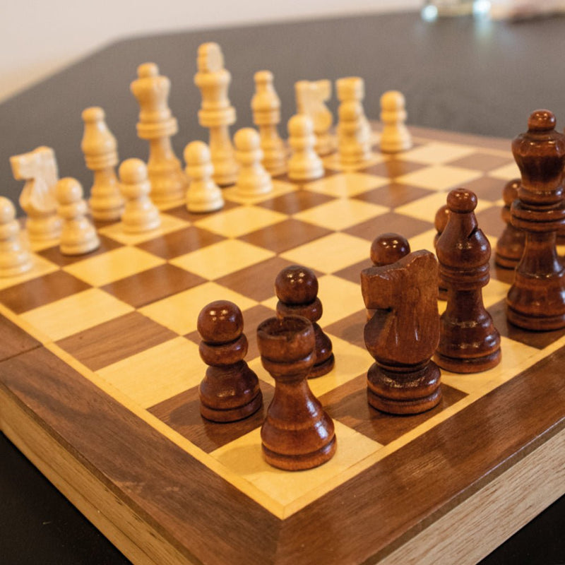 LPG Wooden Folding Chess/Checkers/Backgamm on Set 30cm - 742033921951 - Chess - LPG - The Little Lost Bookshop