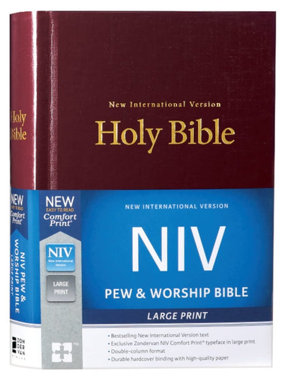 NIV, Pew And Worship Bible, Large Print [Burgundy] - 9780310446330 - NIV - Zondervan - The Little Lost Bookshop