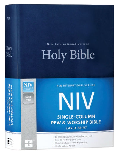 NIV, Single-Column Pew And Worship Bible, Large Print [Blue] - 9780310446453 - NIV - Zondervan - The Little Lost Bookshop