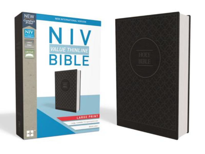 NIV Thinline Bible Large Print Charcoal/Black - 9780310448518 - NIV - HarperCollins - The Little Lost Bookshop