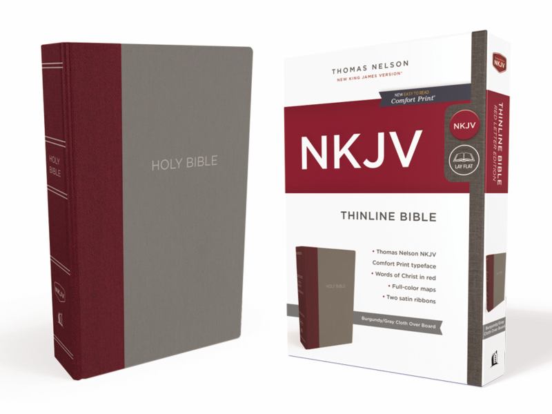 NKJV Thinline Bible Burgundy/Gray