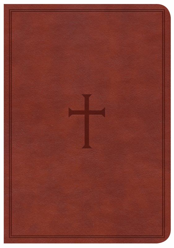 CSB Large Print Compact Reference Bible, Brown LeatherTouch, Indexed