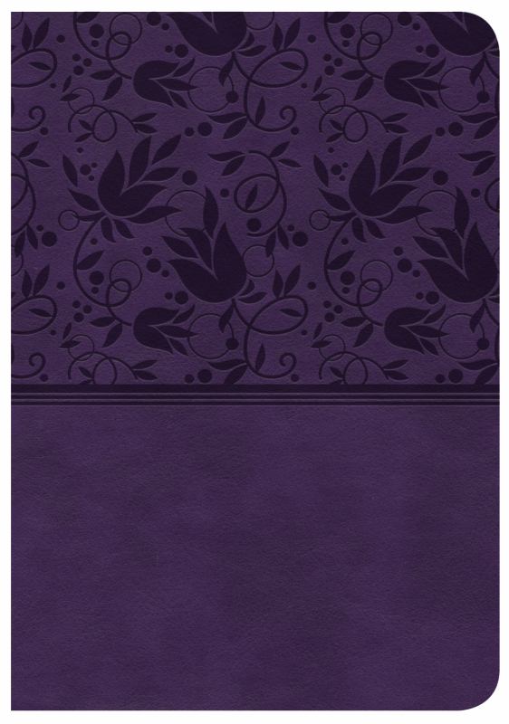 CSB Large Print Compact Reference Bible, Purple LeatherTouch, Indexed