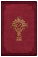 CSB Large Print Compact Reference Bible, Celtic Cross Burgundy LeatherTouch