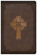 CSB Large Print Compact Reference Bible, Celtic Cross Brown LeatherTouch
